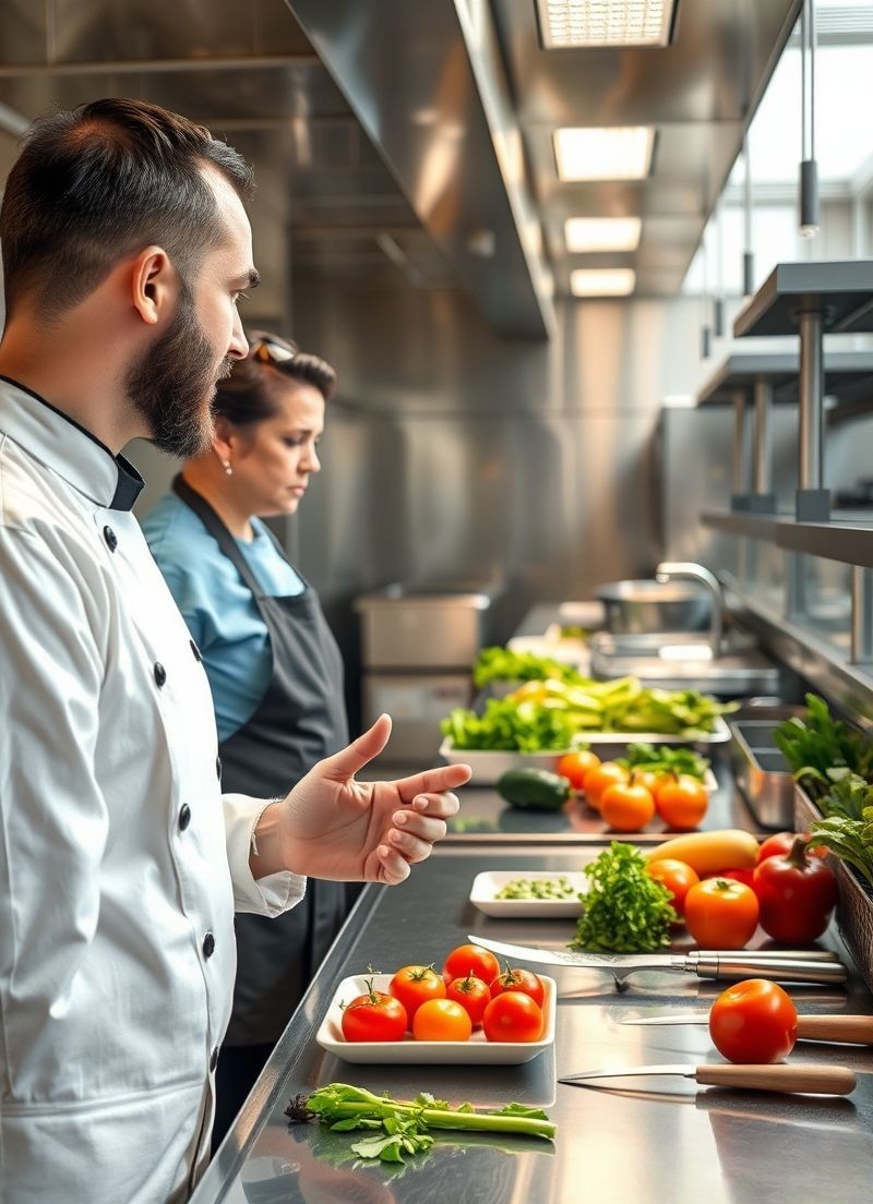 Équipe de restaurant utilisant l’interface intuitive Easy Resto sur tablette